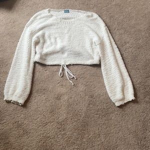 White cropped sweater